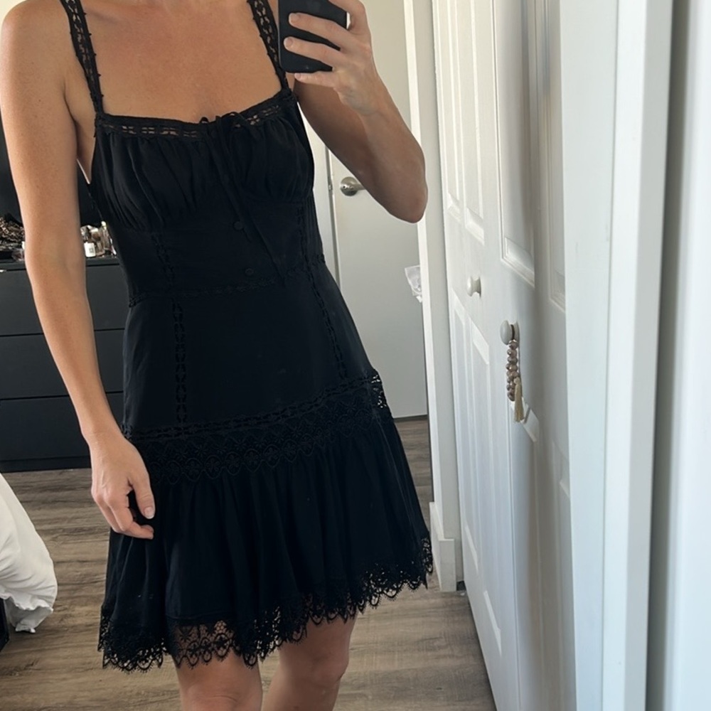 Charo Ruiz Ibiza Elodie Guipure Lace Trimmed Cotton Blend Dress M - Picture 12 of 14